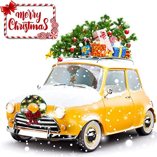 Canlierr Christmas Car Wreath Decoration with LED Lights, Classic Style - Image 3