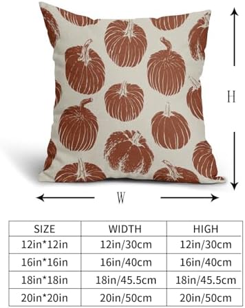 Rust Red Pumpkin Fall Pillow Covers 18x18 Set of 2 Autumn Harvest Print Thanksgiving Decorative Throw Pillows Outdoor Farmhouse Cushion Case Seasonal Decor for Couch Sofa Bed - Image 5