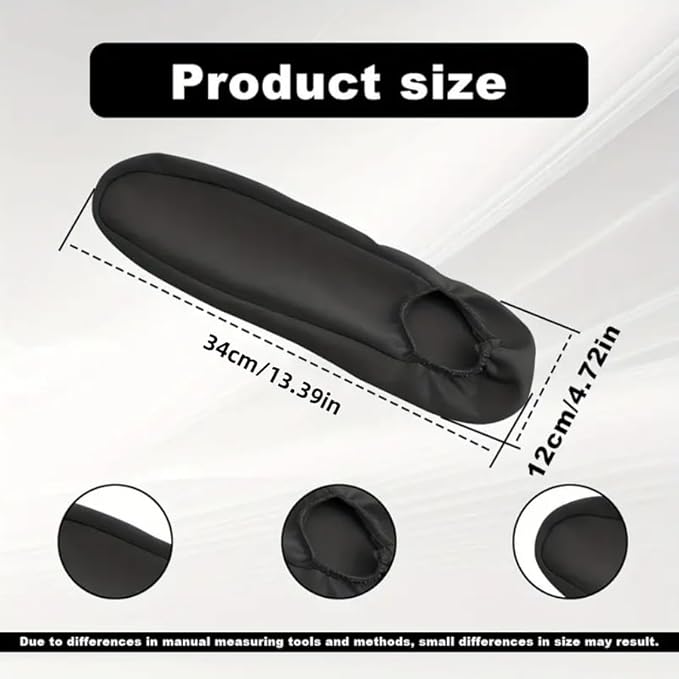 Automotive Black Cloth Fabric Armrest Covers - Image 2