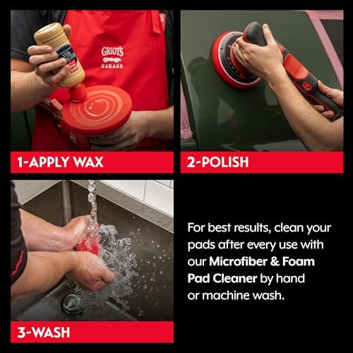 Griot's Garage 5.5” Red Foam Waxing Pads for Car Detailing, Polishing and Buffing Pads for Use with Waxes and Sealants, 10525, Set of 2 - Image 4