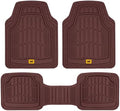 Cat® ToughRide Heavy-Duty 3 Piece Rubber All Season Floor Mats for Car Truck Van SUV, Burgundy - Premium Trim to Fit Car Floor Mat, All Weather Deep Dish Automotive Floor Mats, Total Dirt Protection