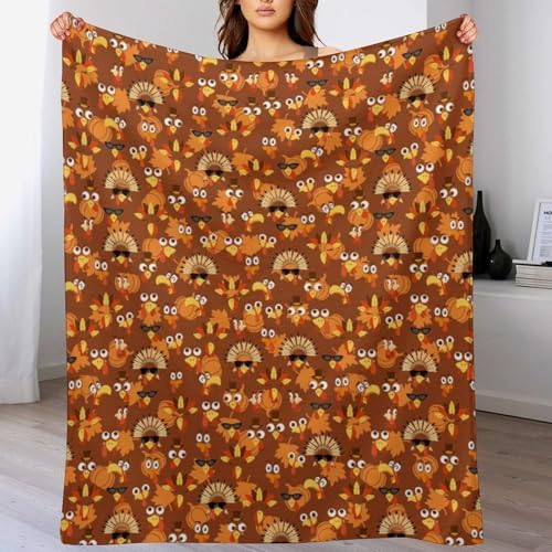 Socira Thanksgiving Turkey Blanket Throw Blanket Thanksgiving Turkey Gifts for Women Men Soft Sofa Throws for Travel Camping Bed Home Decor Car Birthday Gift 60"*80"（150 * 200cm） - Image 2