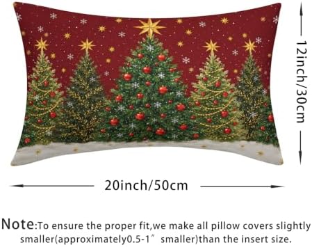 Winter Christmas Tree Lumber Pillow Covers 12x20 Set of 2 Highly Absorbent - Image 4