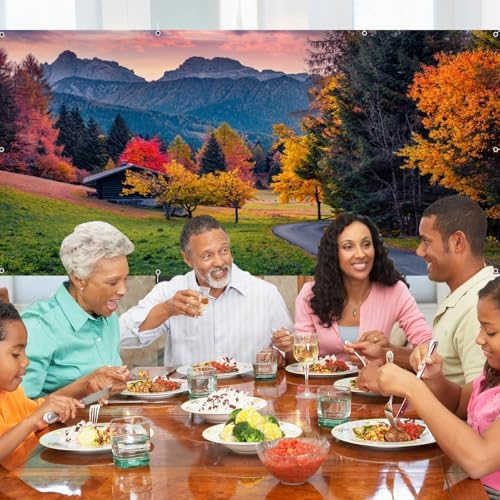 Fall Garage Door Cover Banner Decorations Backdrop 7x16ft Large Thanksgiving Autumn Country Forest Maple Leaves Nature Landscape Garage Door Banner Party Photoshoot Studio Prop Photography Background - Image 4