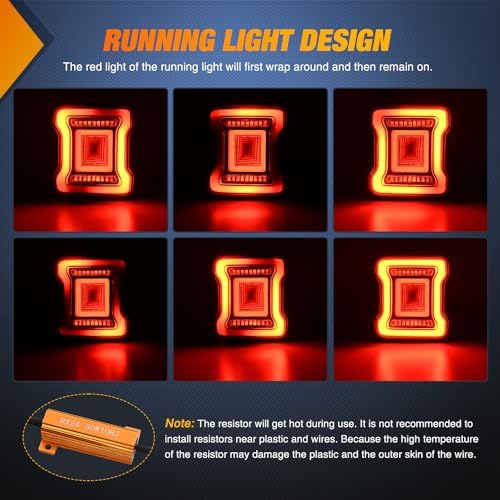Nilight JL Tail Light LED Smoked Lens DOT APPROVED for 2018-2026 Wrangler