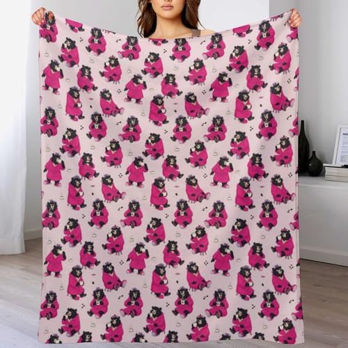 Socira Pink Funny Bear Blanket Throw Blanket Pink Funny Bear Gifts for Women Men Soft Sofa Throws for Travel Camping Bed Home Decor Car Birthday Gift 40"*50" （100 * 130cm） - Image 2