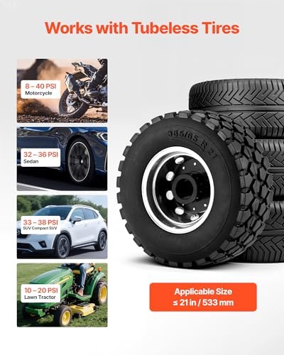VEVOR Portable Tire Bead Seater, 2.1 Gal / 8 L Air Bead Blaster, Handheld Tire Inflator Tool, 87-116 PSI Operating Pressure, Trigger Seating Inflator for Car, Compact SUV, Light Truck, E-Bike, RV, ATV - Image 5