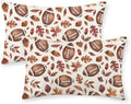Fall Pillow Covers 12x20 Set of 2 Orange Maple Leaf Football Pillow Cases Autumn Thanksgiving Outdoor Fall Decoration Throw Pillows Linen Farmhouse Lumbar Cushion Covers for Couch Home Decor by Gohdiwh