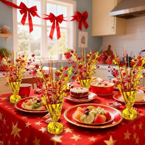 Red and Gold Party Decoration Thanksgiving Fall Table Centerpiece - Image 4