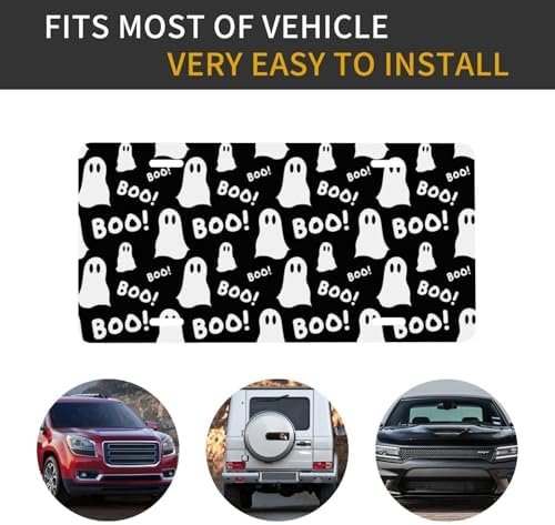 Halloween Ghost Boo Front License Plate 6" * 12" for Women