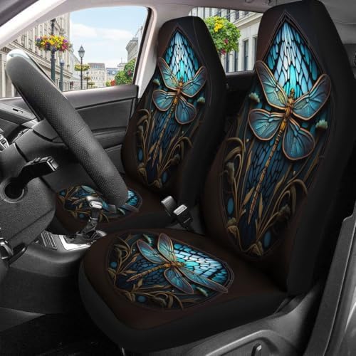 GENANY Dragonfly Car Seat Covers, 2-Piece Front Seat Set