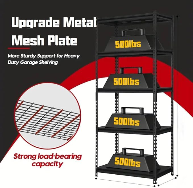 5 Tire Storage Shelving Heavy Duty Garage Shelves 2000LBS Load Bearing - Image 4