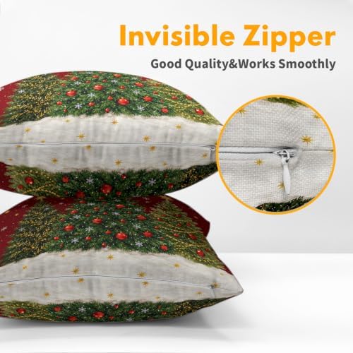 Winter Christmas Tree Pillow Covers 22x22 Set of 2 Highly Absorbent - Image 5