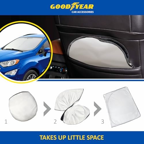 Goodyear Foldable Windshield Sunshade for Ford EcoSport 2018-2022, SUV car Accessories, Sunshade Cover, Sun Shade Car Windshield, Window Sun Blocker - GY008272