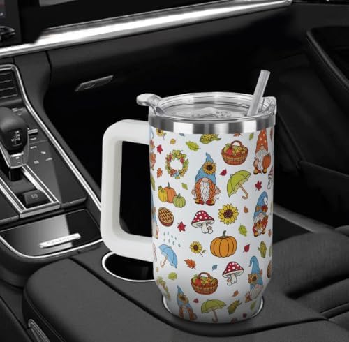 Fall Thanksgiving Tumbler 40oz Pumpkin Gnome Cup Harvest Gifts -1PCS - Image 6