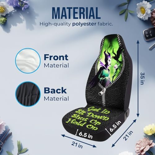 GENANY Dark Fantasy Queen Car Seat Covers, 2-Piece Front Seat Set