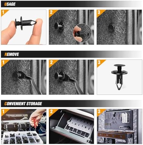 GOOACC 240PCS Bumper Retainer Clips Car Plastic Rivets Fasteners Push Retainer Kit 12 Popular Sizes Auto Push Pin Rivets Set -Door Trim Panel Fender Clips for GM Ford Toyota Honda Chrysler - Image 4