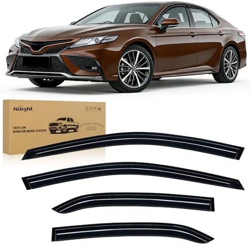 Nilight Tape-On Window Visors for Toyota Camry 2018-2024, 4PCS