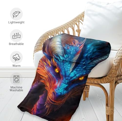 Jekeno Dragon Theme Throw Blanket, Dragons Gifts for Boys 50"x60" - Image 5
