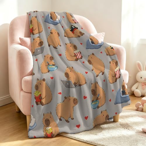 Jekeno Capybara Gift for Girls Boys, Animals Lovers Throw Blanket 50"x60" by Jekeno