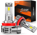 Sealight H11 Bulb, 50000LM 6500K Cool White with Cooling Fan, 1:1 Mini Size H8 H9 Fog Bulbs, 3-Min Plug-N-Play, Pack of 2