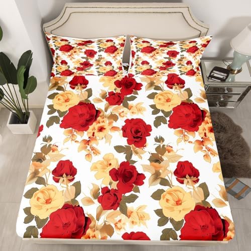 Feelyou Flower Bed Sheets Set Twin Size for Kids Boys Girls Deep Pocket - Image 2