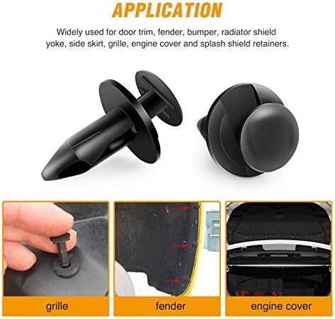 GOOACC Universal Plastic Fender Clips,200 Pcs Push Bumper Fastener Rivet Clips with 6 Size Auto Body Retainer Clips Bumpers,Car Fender Replacement for GM, Ford & Ch, GRC-47 - Image 4