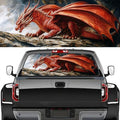 Mysterious Dragon Pickup Truck Decals Rear Window, Watercolor Western Animal Retro Automotive Decals and Graphics Rear Window Decals for Trucks, Car Window Decal Sticker 66 x 22 inch