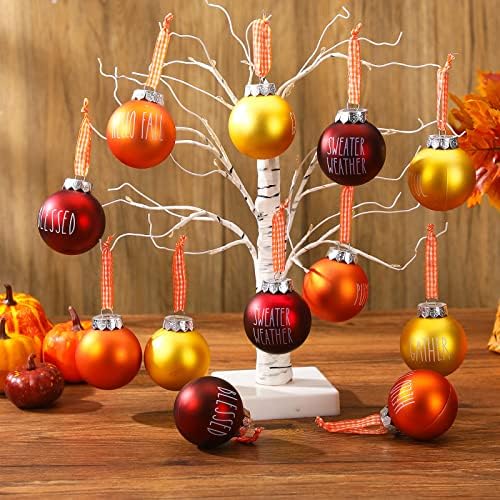 Thinkday 12 Pcs Fall Thanksgiving Ornaments for Tree, Harvest - Image 4
