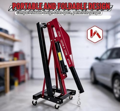 2 Ton Engine Hoist Cherry Picker Foldable Garage Engine Crane - Image 4