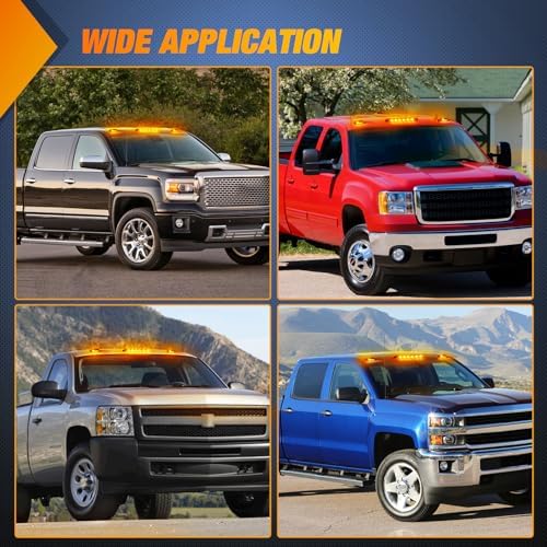 Nilight LED Cab Marker Light Smoke Lens Fits 2007-2014 Silverado Sierra