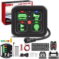 Nilight 4 Gang Switch Panel Green 12V 24V Circuit Control Relay System