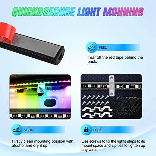 Nilight Truck Bed Light Strip RGB-IC LED Bar 2PCS 60 inch Cargo Lighting