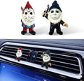 GENANY 3D Resin 2Pcs Spooky Gnome Car Freshener Clip Hand Painted Masked