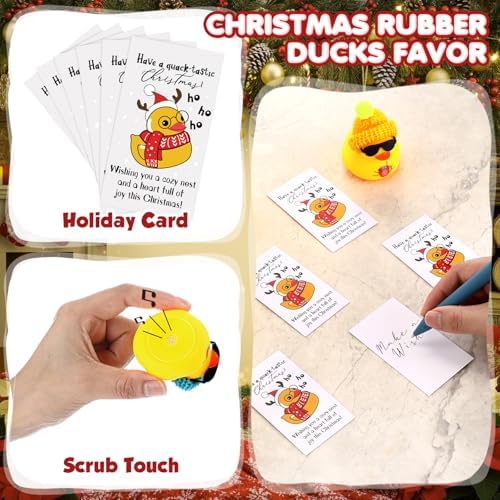 Liliful 100 Sets Christmas Rubber Ducks Coworker Gifts Bulk Christmas Favor - Image 3