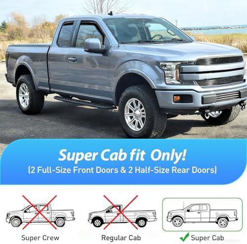 Nilight in Channel Rain Guards for Ford F150 Raptor 2015-2020 Super Cab