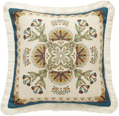 patdrea Designer Vintage Floral Pattern Throw Pillow Cover,18"x18" by Welcometopatdrea