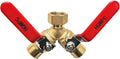 HQMPC Garden Hose Y Valve Hose Splitter Brass Hose Splitter by HQMPC