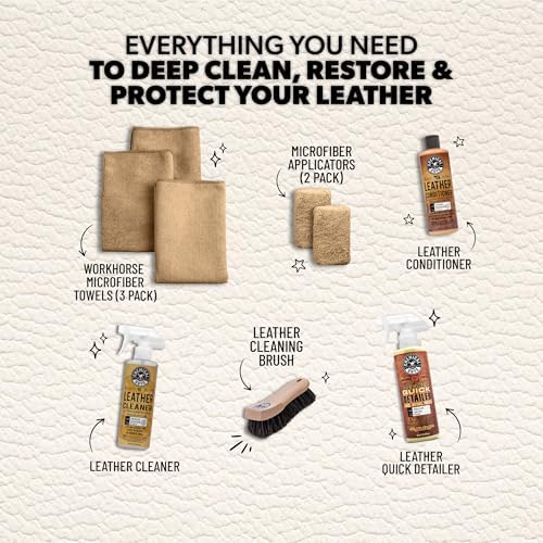 Chemical Guys, 9-Piece Leather Cleaner & Conditioner Kit for Car Interiors