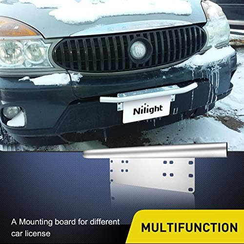 Nilight Universal LED Light Bar Mount Bracket with License Plate Holder