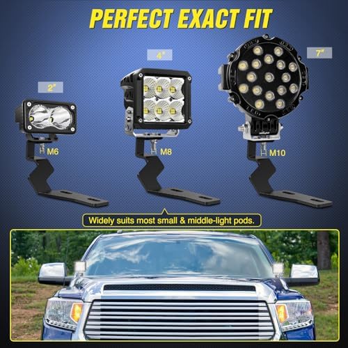 Nilight Ditch Light Brackets for Hood LED Pods on Toyota Tundra 2014-2021