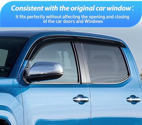 Nilight Tape-On Window Visors for Tacoma Double Cab 2016-2023, 4PCS