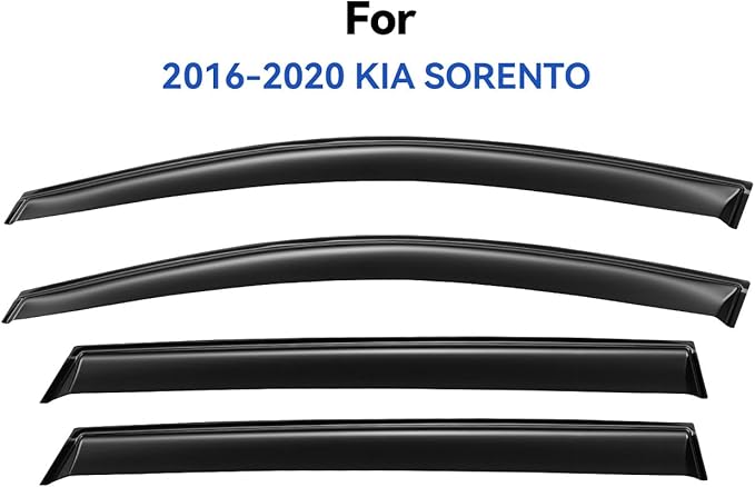 Window Visors Rain Guards for 2016 2017 2018 2019 2020 Kia Sorento, Out-Channel - Image 2