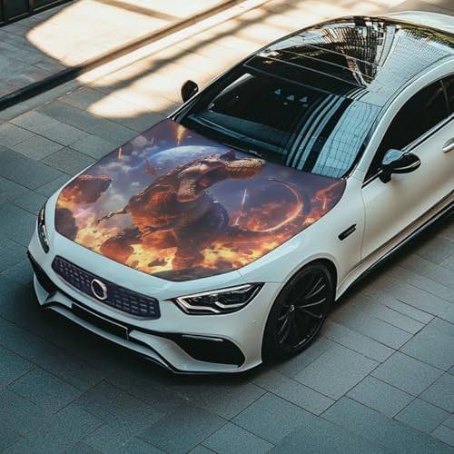 Plante Dinosaur Hood Cover for Truck Breathable Waterproof Fabric Dust-Proof Engine Protection Cover Universal for Cars