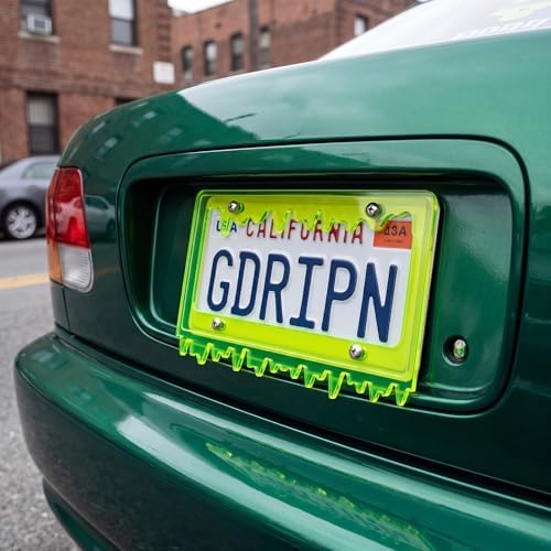 Timtin 1 Set Fluorescent Green License Plate Frame, Style 1