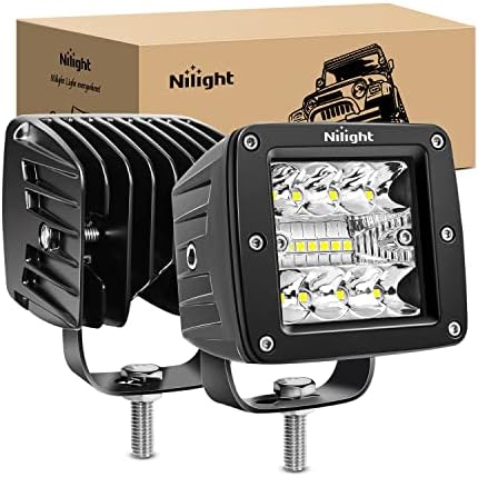 Nilight 2PCS 3 Inch LED Cube 42W Square LED Auxiliary Lights