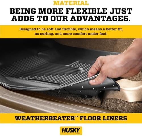 Husky Liners Weatherbeater Floor Mats | Fits 2015 - 2020 Honda Fit | Front & 2nd Row + Cargo, 4-pc. Black