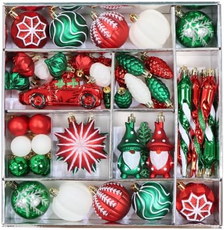 Red Green White Fall Christmas Ornaments for Tree Thanksgiving Decorations by Forsylvanas+Jewelry