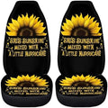 BIGCARJOB Sunshine Sunflower Car Seat Cover Full Set Universal Car Interior Accessories Set Sunflower Print Auto Interior Seat Protector Saddle Blanket for Women Gifts