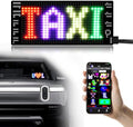 LED Light Signs for Car,Programmable Bluetooth APP Control,DIY Editor Text, Patterns, Animations for Car Game Room Party Bar (3"x 7")